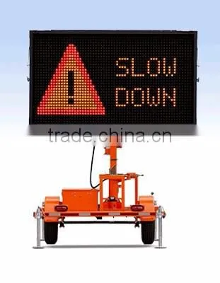 Solar Led Color Message Signs For Traffic Management, Outdoor VMS Trailer For Traffic Signal