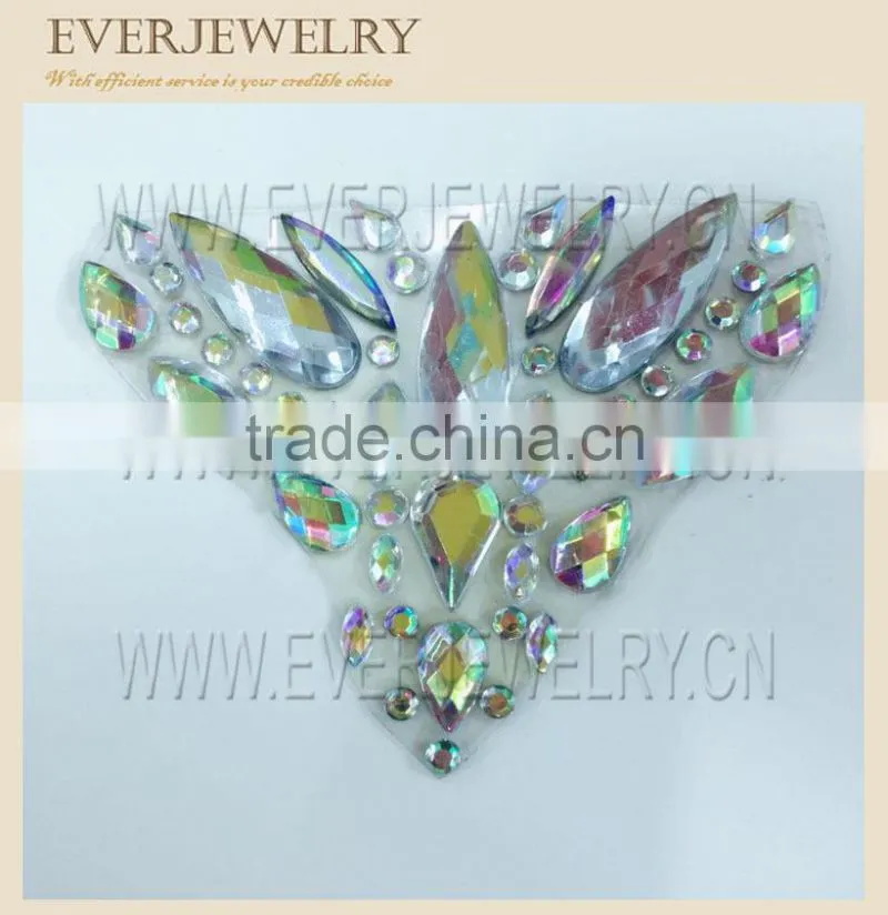 2017 rainbow adhesive body jewels