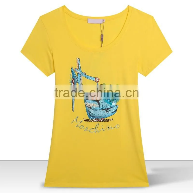 Latest Fashion Casual Elegant Short Sleeve Summer Women Printed T Shirt