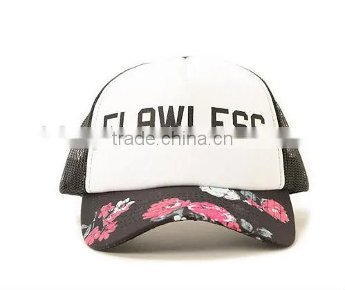 Half Mesh 5 Panel Trucker Hat Curved Brim Cotton Trucker Hat Screen Print Wholesale Custom Mesh Trucker Hat
