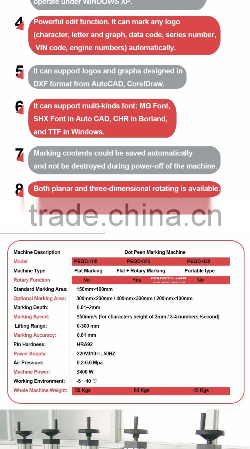 All in one product label chassis dot peen marker equipment