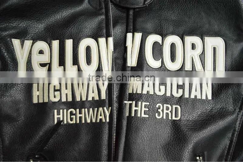 PU leather motorcycle jacket design/any logo available