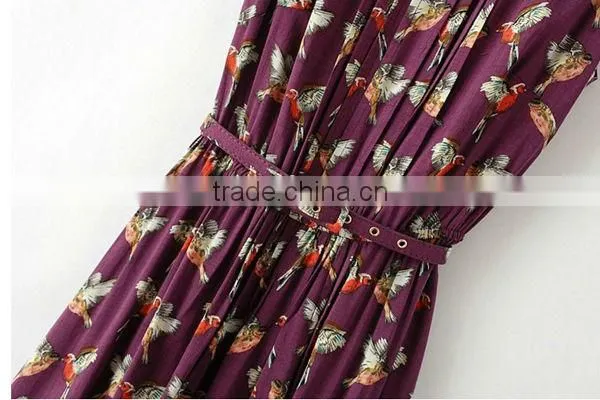HD-D124 elegant fashion floral women dress/casual ladies dress