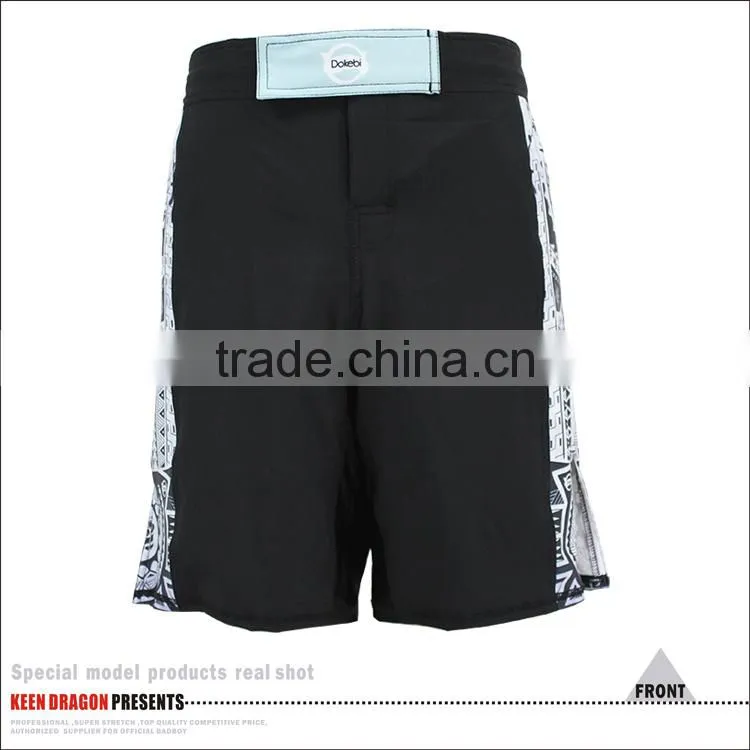100% polyester training wear stretch side panel mens fight mma shorts