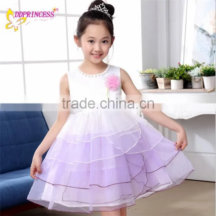 2015 large stock girls' casual dress korea design children dresses princess tulle dress for girl