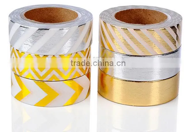 6 colors washi tape one set adhesive washy tape gold stamping tape