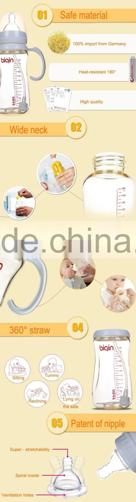 Hot sell durable PPSU baby bottle