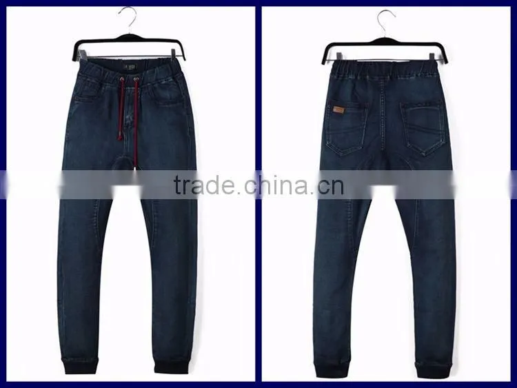 Guangzhou jeans market new model jeans pent style wholesale kids jeans with rib hem