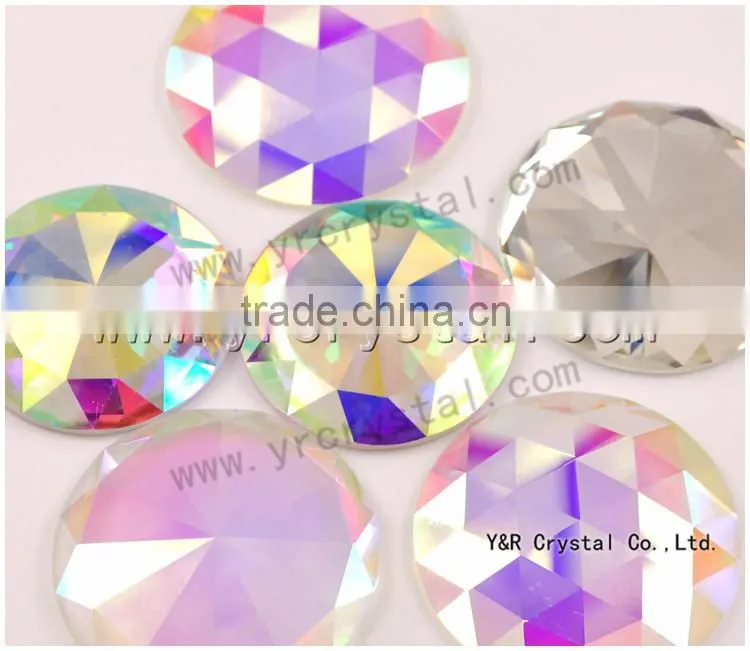 flat stones, 13*18mm octagon flat back smooth jewelry glass stones for jewelry