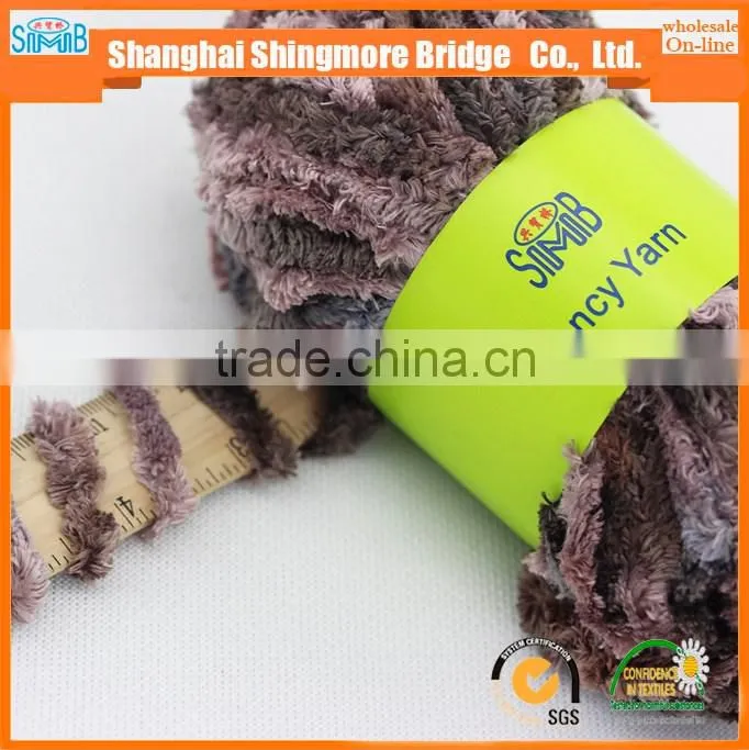 knitted yarn china supplier cheapest price wholesale oeko tex 100% polyester chenille yarn for knitting scarf with free samples