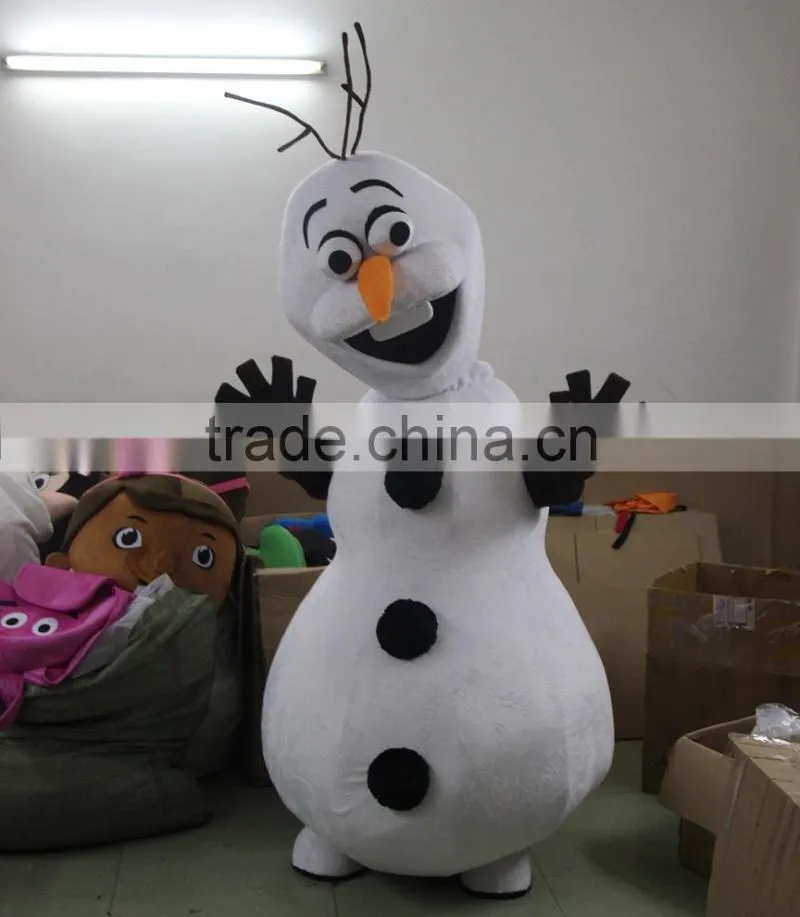 100% in-kind shooting cheap olaf costume snowman olaf mascot costume for adult