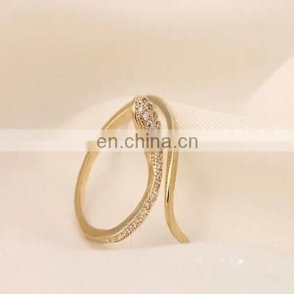 Delicate snake zircon cuff ring cluster sparkling ring fashion engagement jewelry