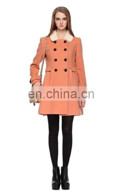 nifty vogue style winter fur collar high waist woolen fashion design european women winter coats