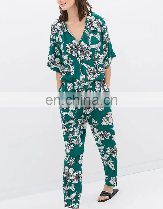 Wholesale Ladies Elegant Long Sleeve Waistband Women Playsuit