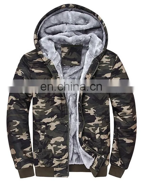 Online Shopping Men's Warm Hoodie Zip Sweatshirt Sweater Tops Long Sleeve Jacket Coat Camouflage
