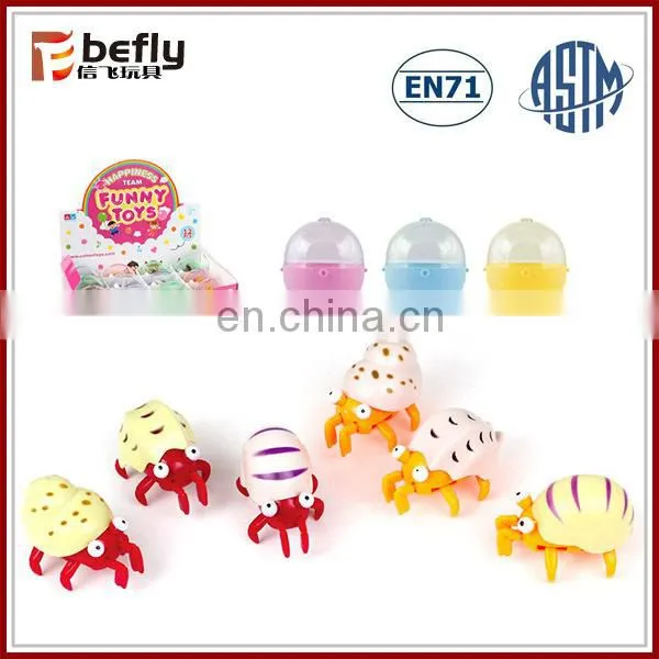 3 style assorted plastic clock fruit crab wind-up toy