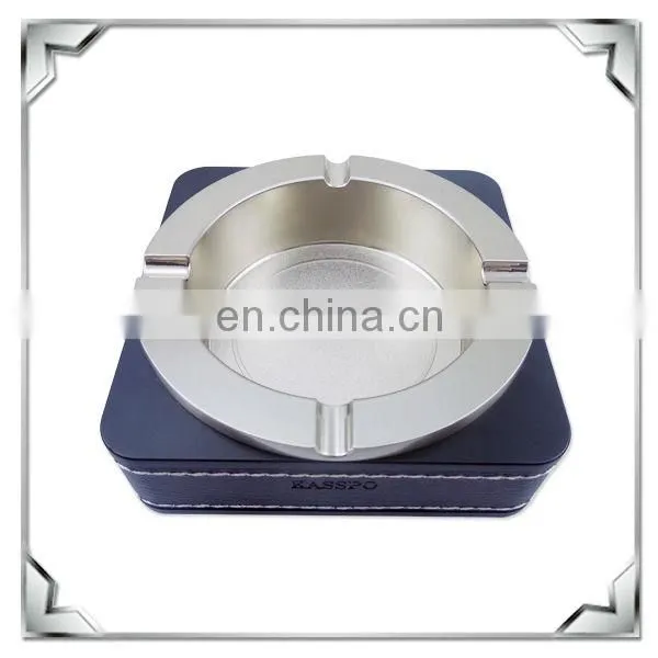 Custom Metal+leather Ashray for Business Gift
