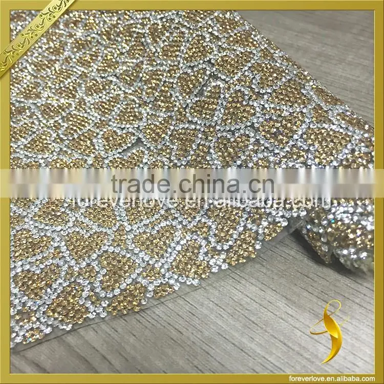 Heart-shaped hot fix rhinestones applicator crystal rhinestone mesh FRM-237