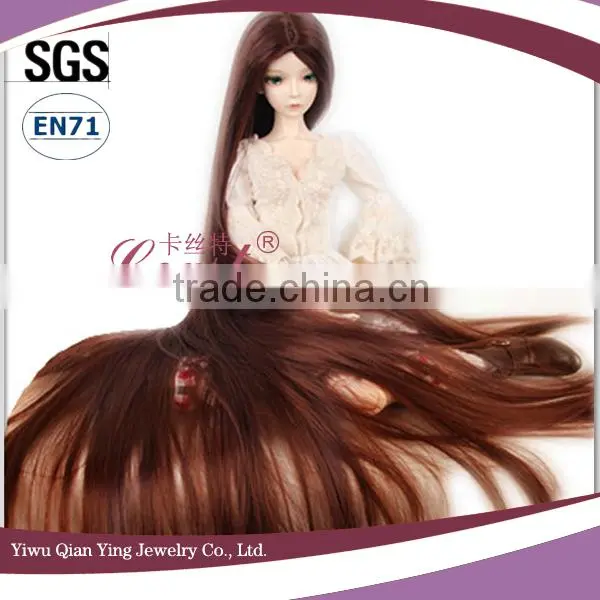 Top quality Straight Long blue synthetic BJD girl doll wigs