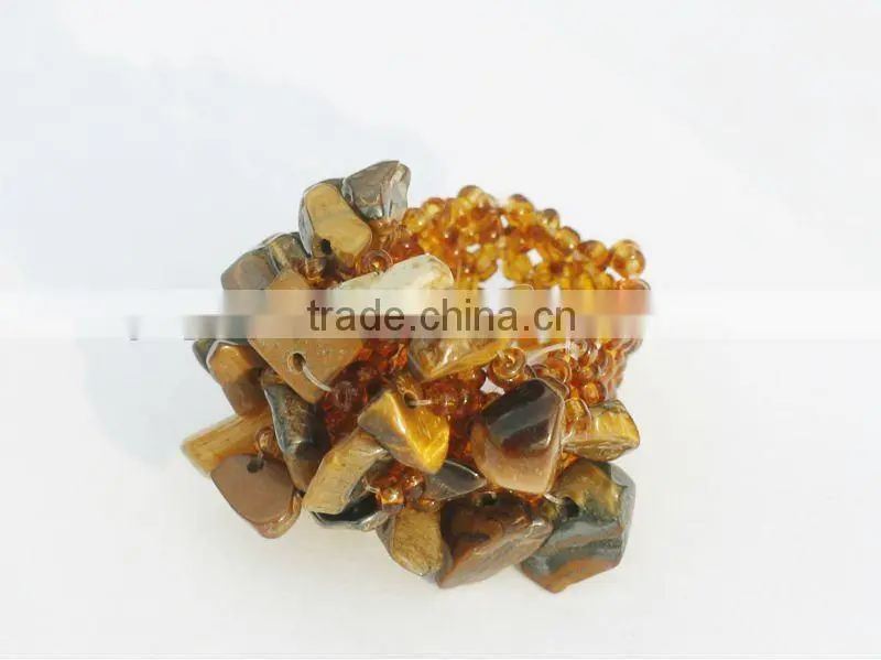 Hematite Chip stone Stretch Seed Glass beads Ring