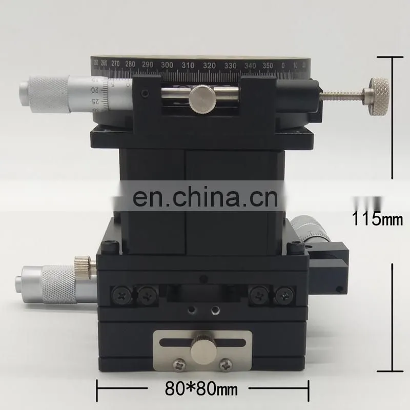 80x80mm Crossed Guide Rail SEMXYZR-80 XYZR 4-Axis Micrometer Linear Stage Manual Linear Stage