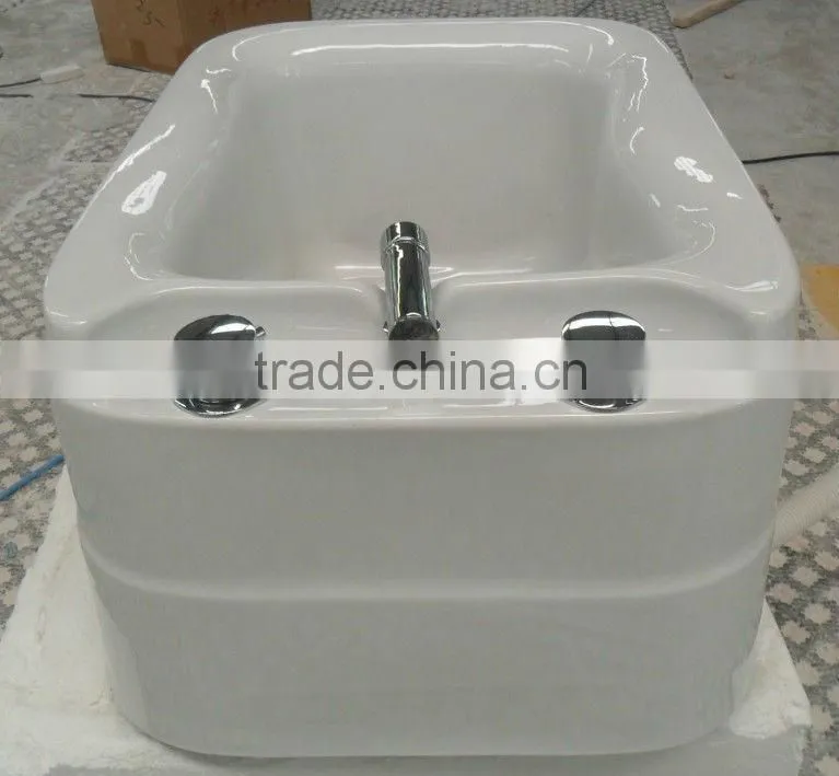 High quality acrylic solid surface art foot spa basin