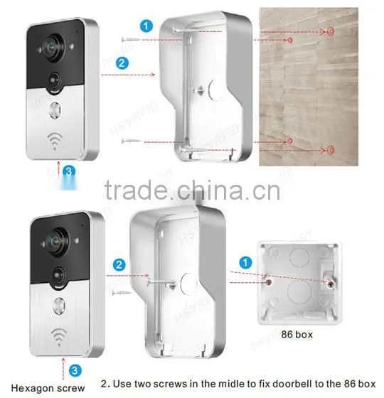 Smart phone control wireless wifi video doorbell