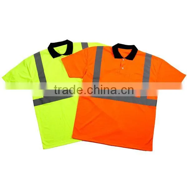 Hot sale high quality reflective safety t shirt sport t shirts yellow orange