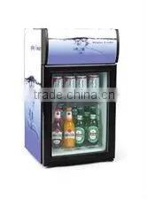 ETL, CE, RoHS,SAA certificated Single glass door mini refrigerator showcase,display cooler