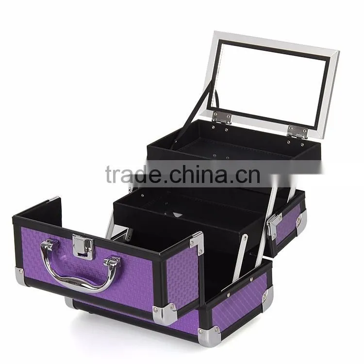 Elegant makeup artist train case travel makeup case