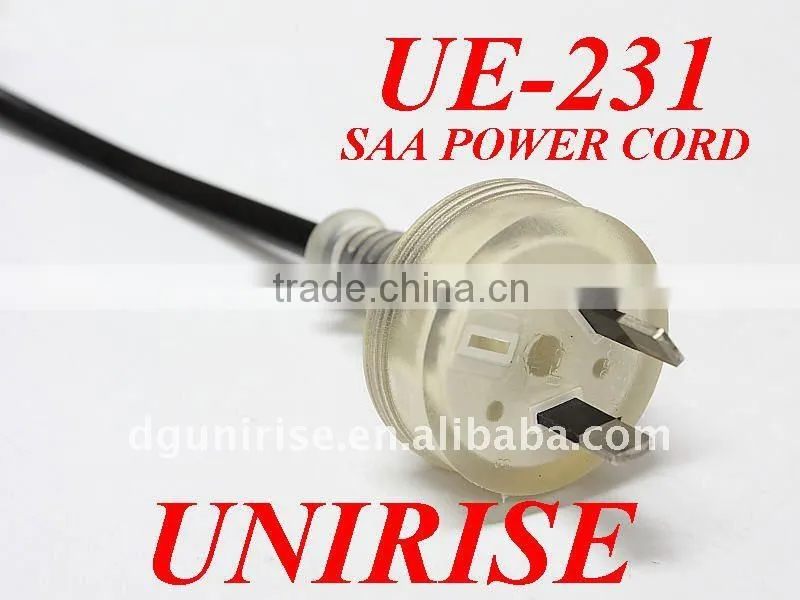 Auetralia transparent on off switch plug power cord