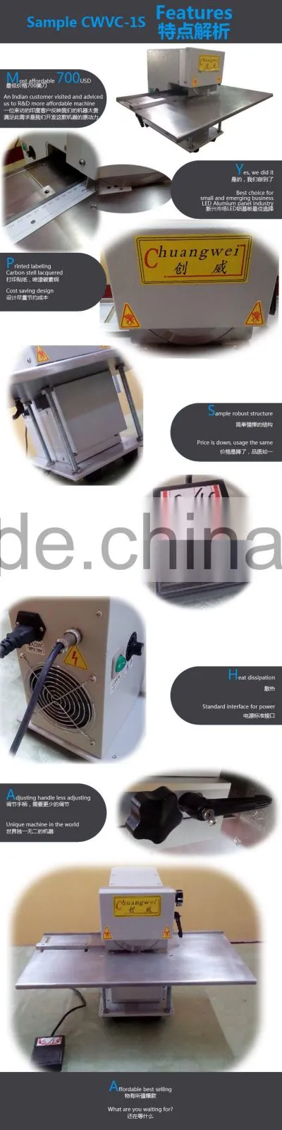 Circular blade moving PCB separator machine for 1.2m length led light bar