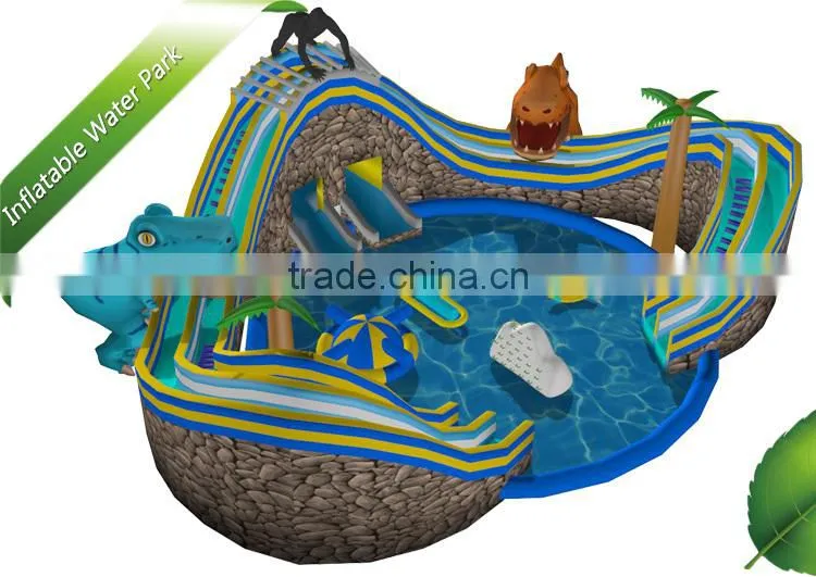 New Point 0.6 mm -0.9 mm PVC dinosaur Inflatable Water Park