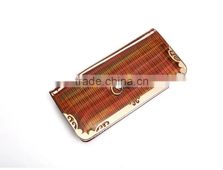 Latest design ladies hand purse clutch pu wallet heart rhinestone purse