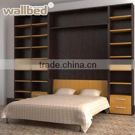 saving hidden wall bed,folding wall bed,wall bed with cabinet(SZ-WBA90-C )