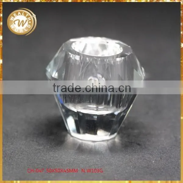 Durable top sell crystal pedestal candle holder