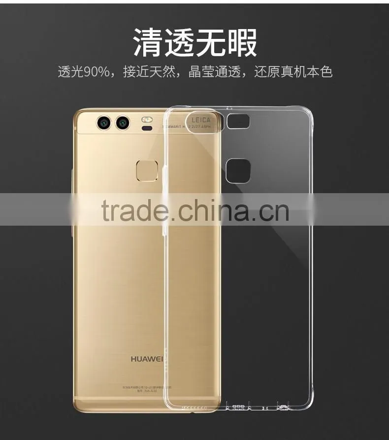 Hoco ultrathin high quality soft Clear TPU Back Case With dust plug For HuaWei P9