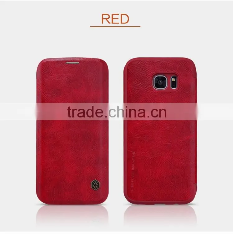 Nillkin Brand Qin Series Luxury Card Holder Case for Samsung S7 Edge Shockproof Flip Leather Case MT-5515