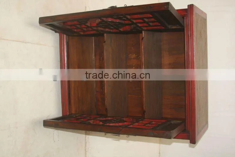 chinese antique red two door cabinet