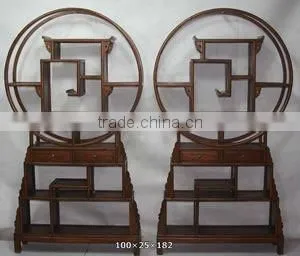 Chinese antique round bookshelf
