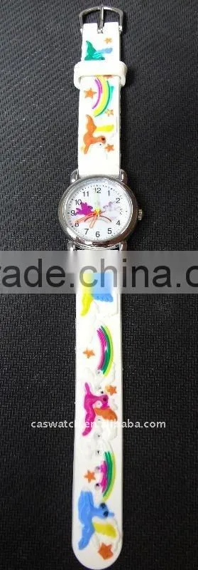 Fashion printed custom silicone leisure sports watch for kids