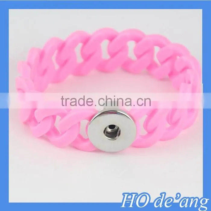 Hogift Fashion Silicone Bracelet DIY Personalized Buttons Bracelet