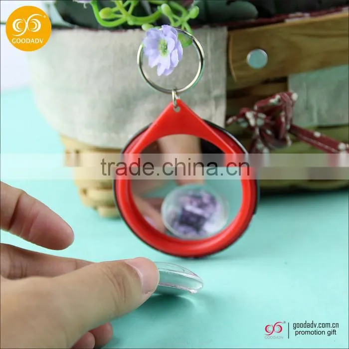 Customized promotional keychain makeup mirror with small size