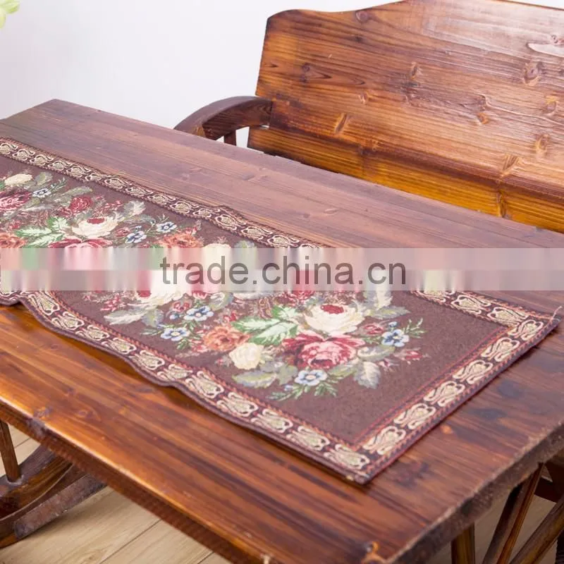 PLUS woven wholesale jacquard christmas tapestry batik table runner