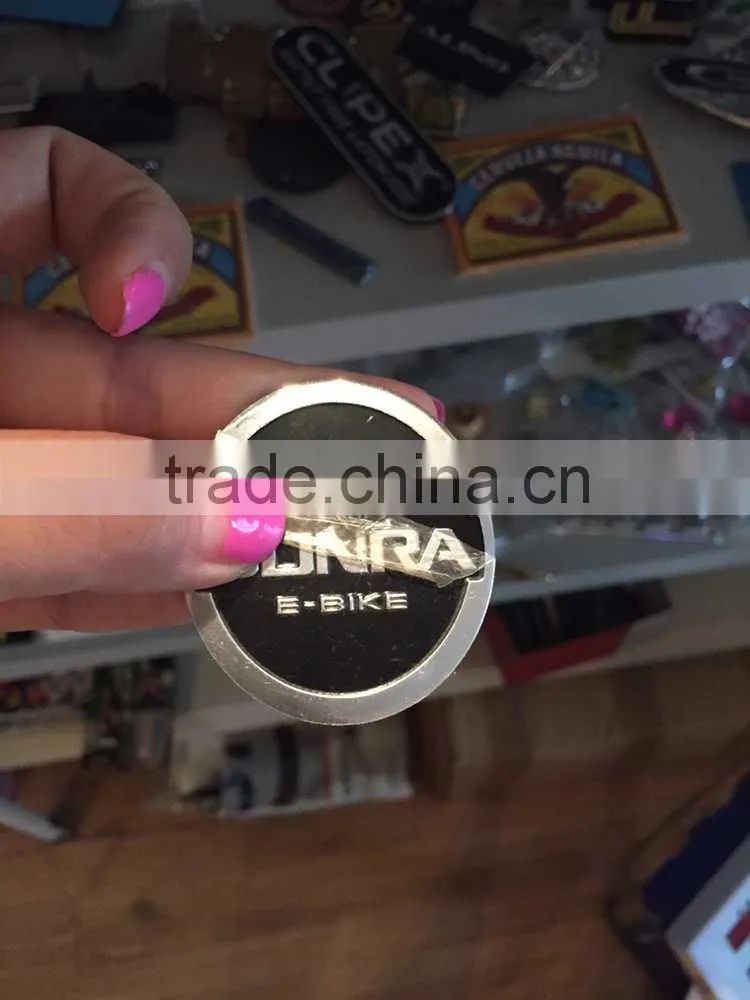 Custom Aluminum sticker custom shape metal badge nameplate brushed aluminium badge