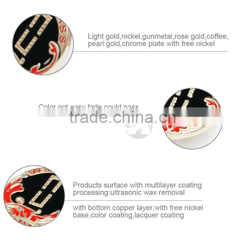 Engraved Logo With Colors Custom Metal Shank Button