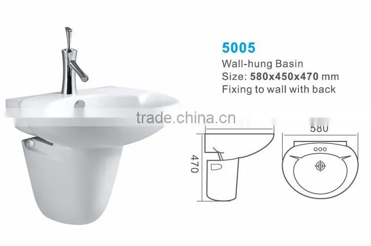 chaozhou factory ceramic bathroom wall hung basin