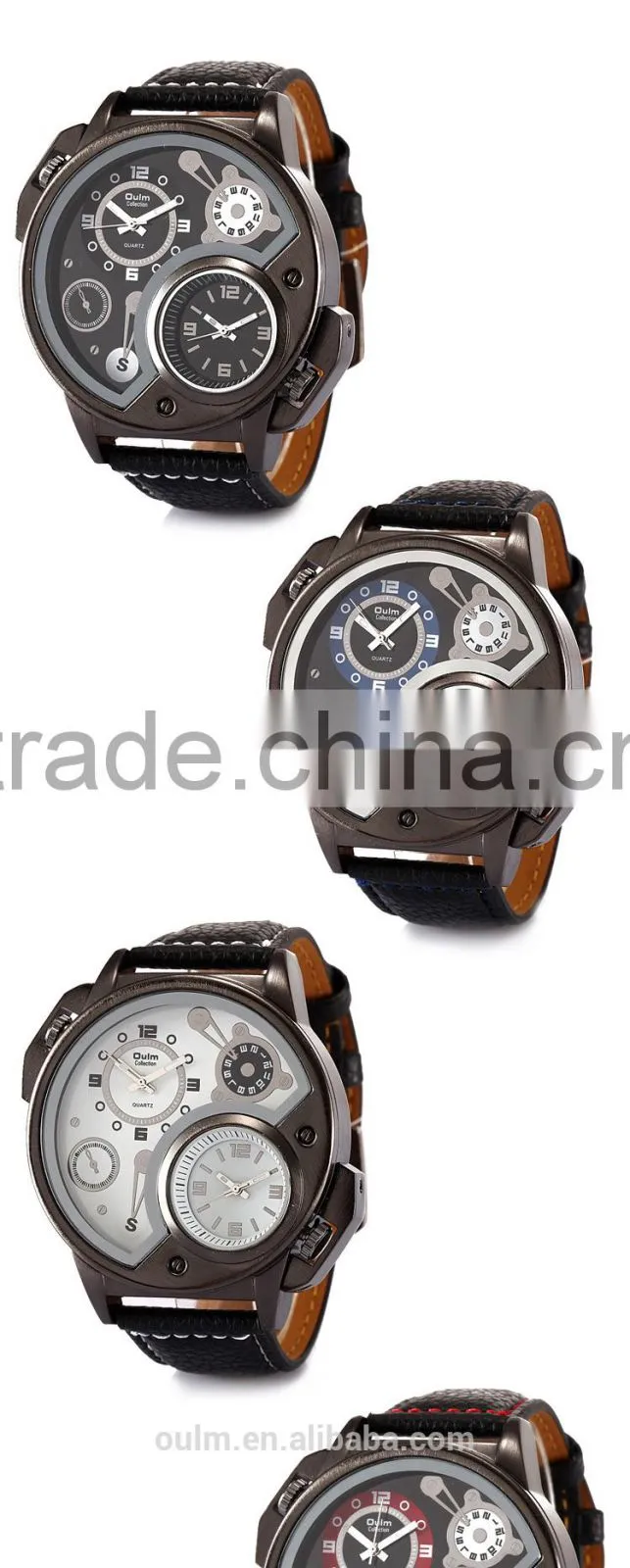 oulm factory unique design big face fashion watch