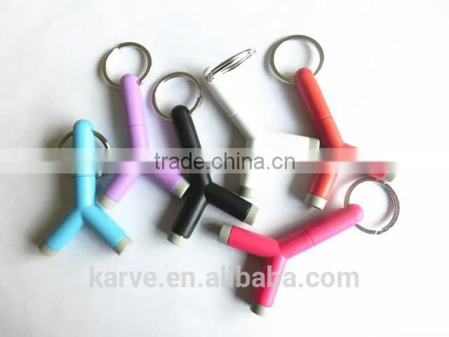 hot sale keychain dual audio splitter high quality headphone sound splitter 3.5mm audio headphone jack splitter