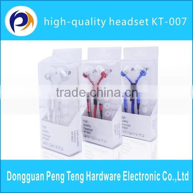 fashion design earphone zipper with mic